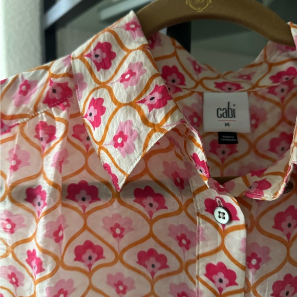 Cabi lyocell sleeveless floral print top medium - Picture 5 of 8